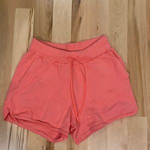 COTTON-CASHMERE KNIT HIGH-RISE SHORT 4" Raspberry Cream